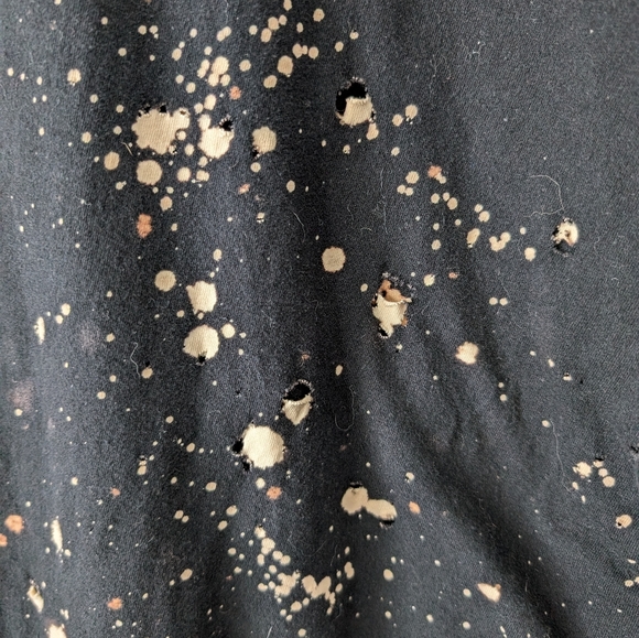 Led Zeppelin Band Tour 1977 Black Destroyed paint splatter t-shirt, size XL - Picture 4 of 10